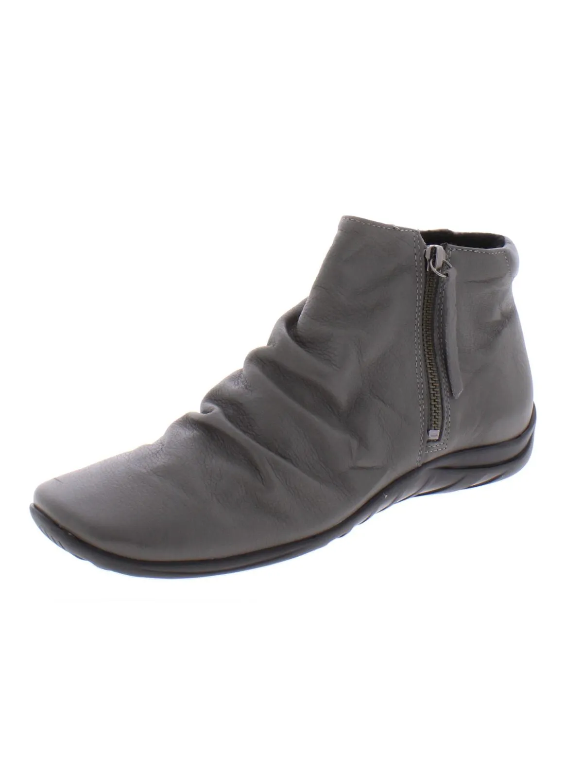 Abigail Womens Leather Ruched Ankle Boots