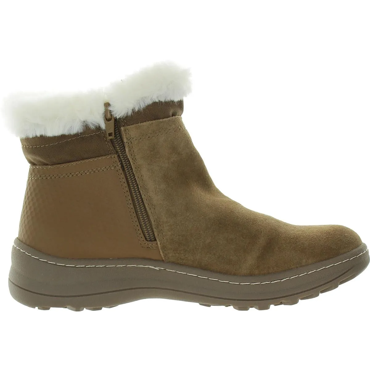 AIDAN Womens Faux Suede Faux Fur Booties