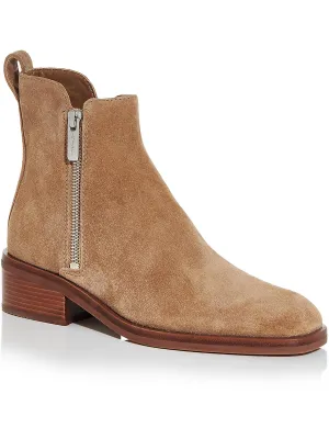 Alexa - 40MM Boot Womens Suede Stacked Heel Ankle Boots