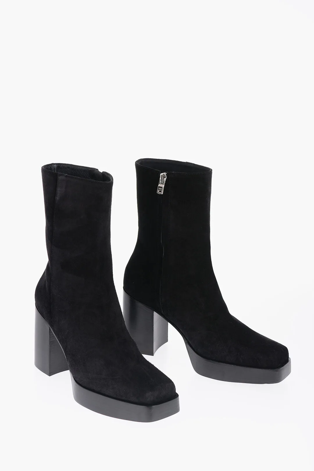 Amiri Square Toe Sueede Booties Heel 10Cm
