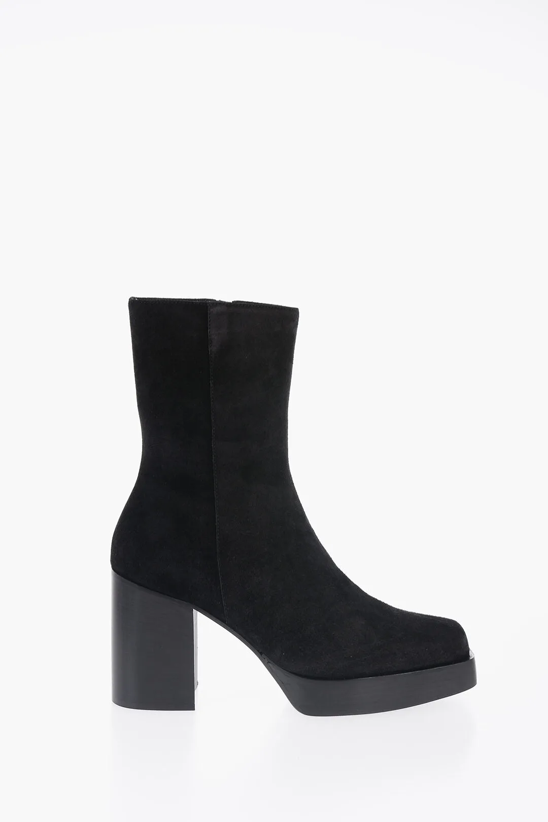 Amiri Square Toe Sueede Booties Heel 10Cm