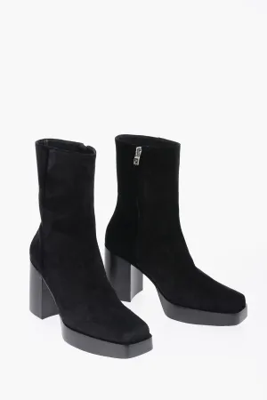 Amiri Square Toe Sueede Booties Heel 10Cm