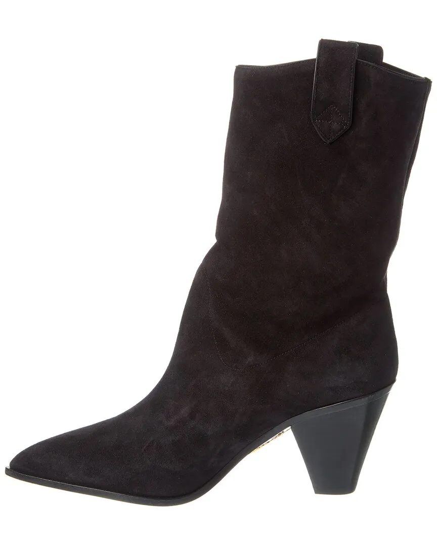 Aquazzura Boogie Suede Cowboy Bootie