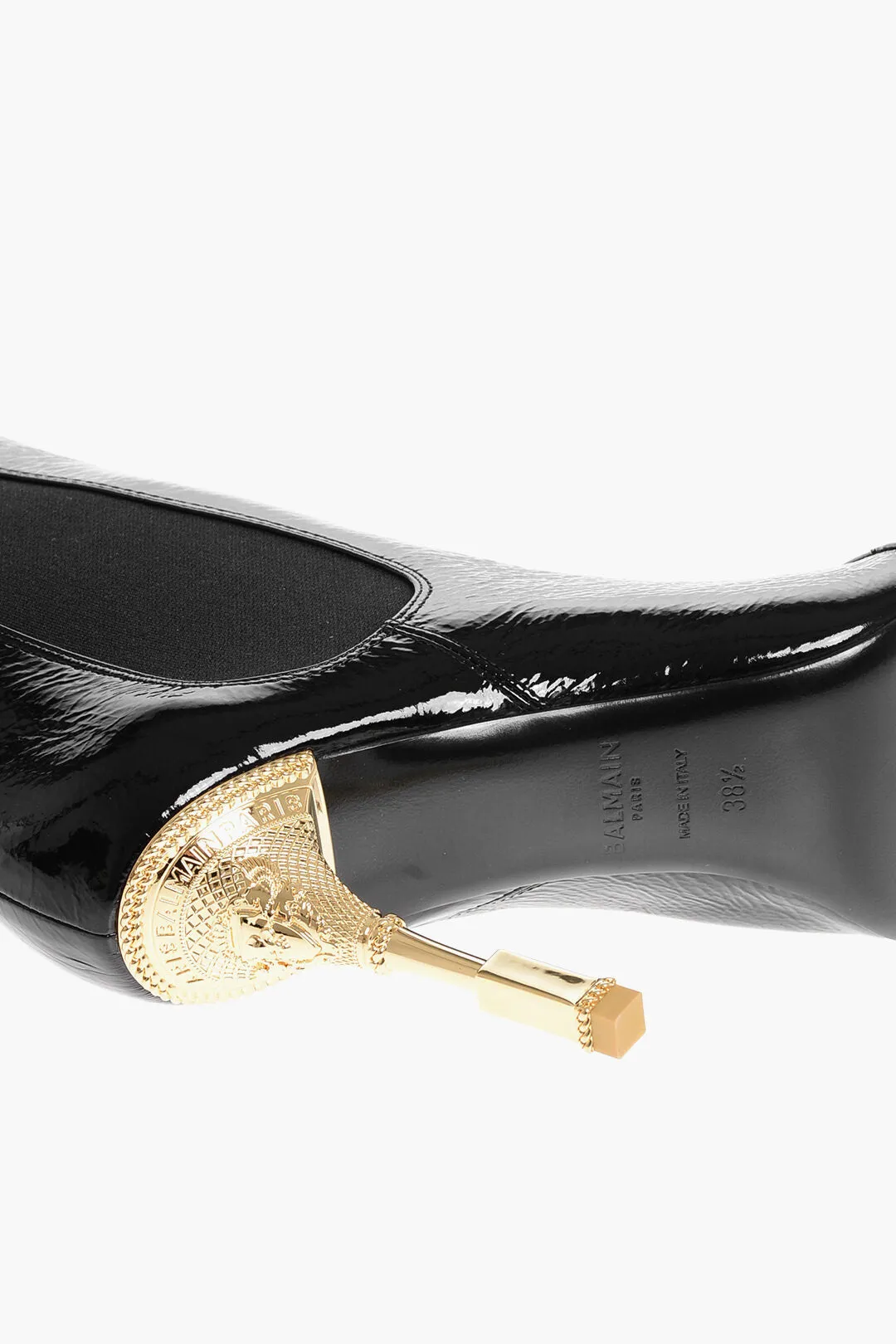 Balmain Craquel Leather Moneta Ankle Boots