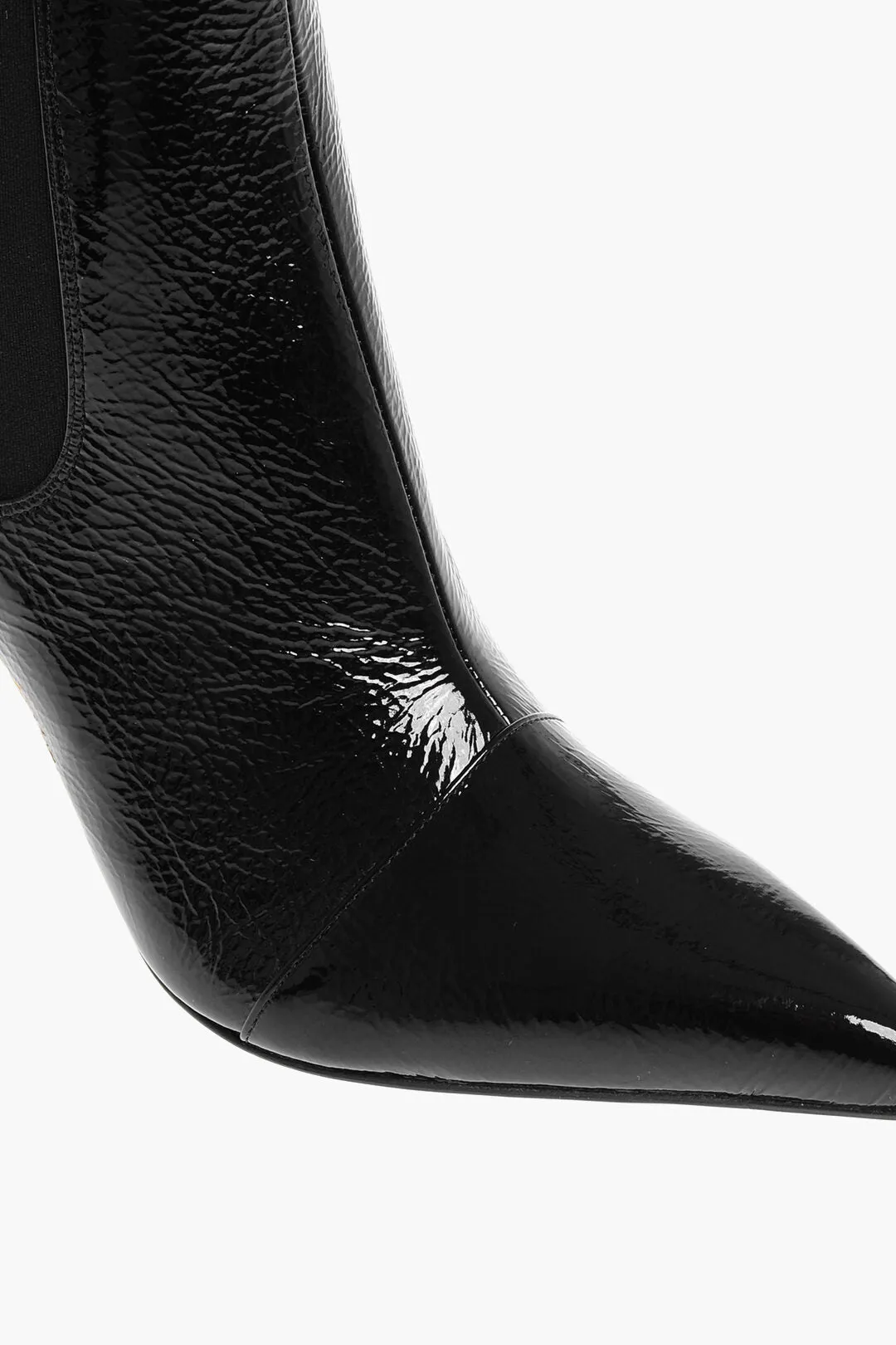 Balmain Craquel Leather Moneta Ankle Boots