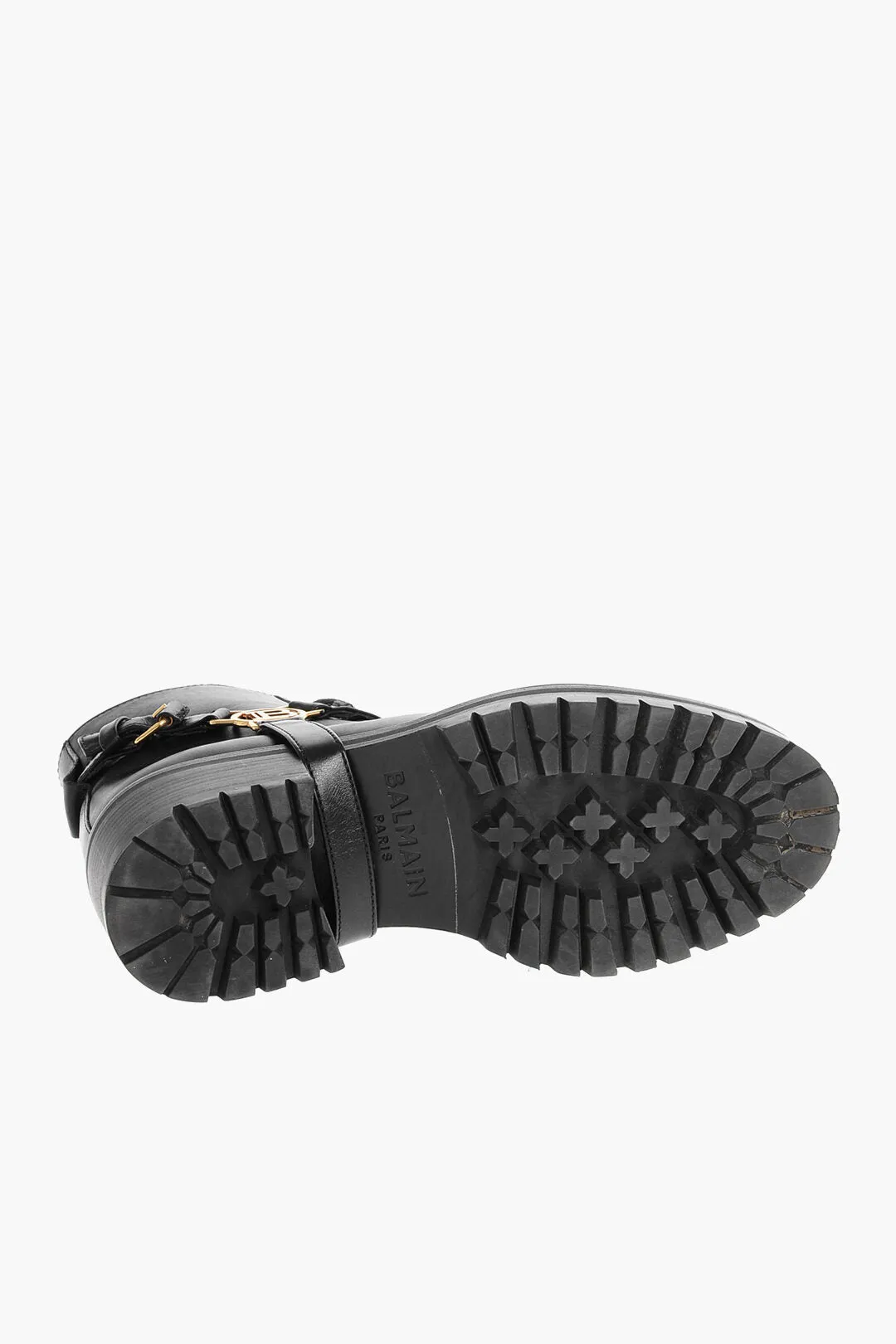 Balmain Leather Ranger Boots With Logo