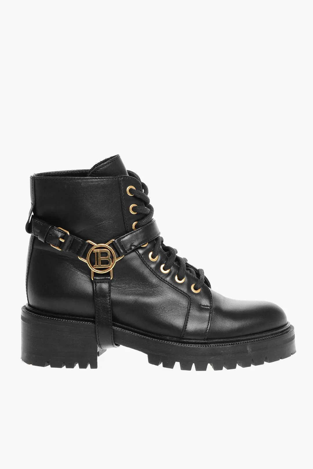 Balmain Leather Ranger Boots With Logo