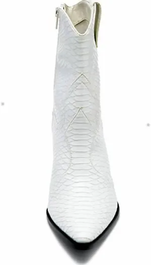 Bambi Boots In White Snake Skin
