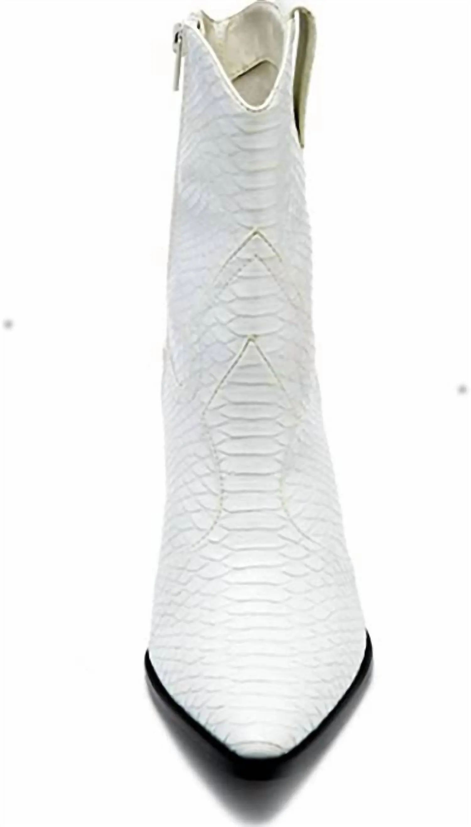 Bambi Boots In White Snake Skin