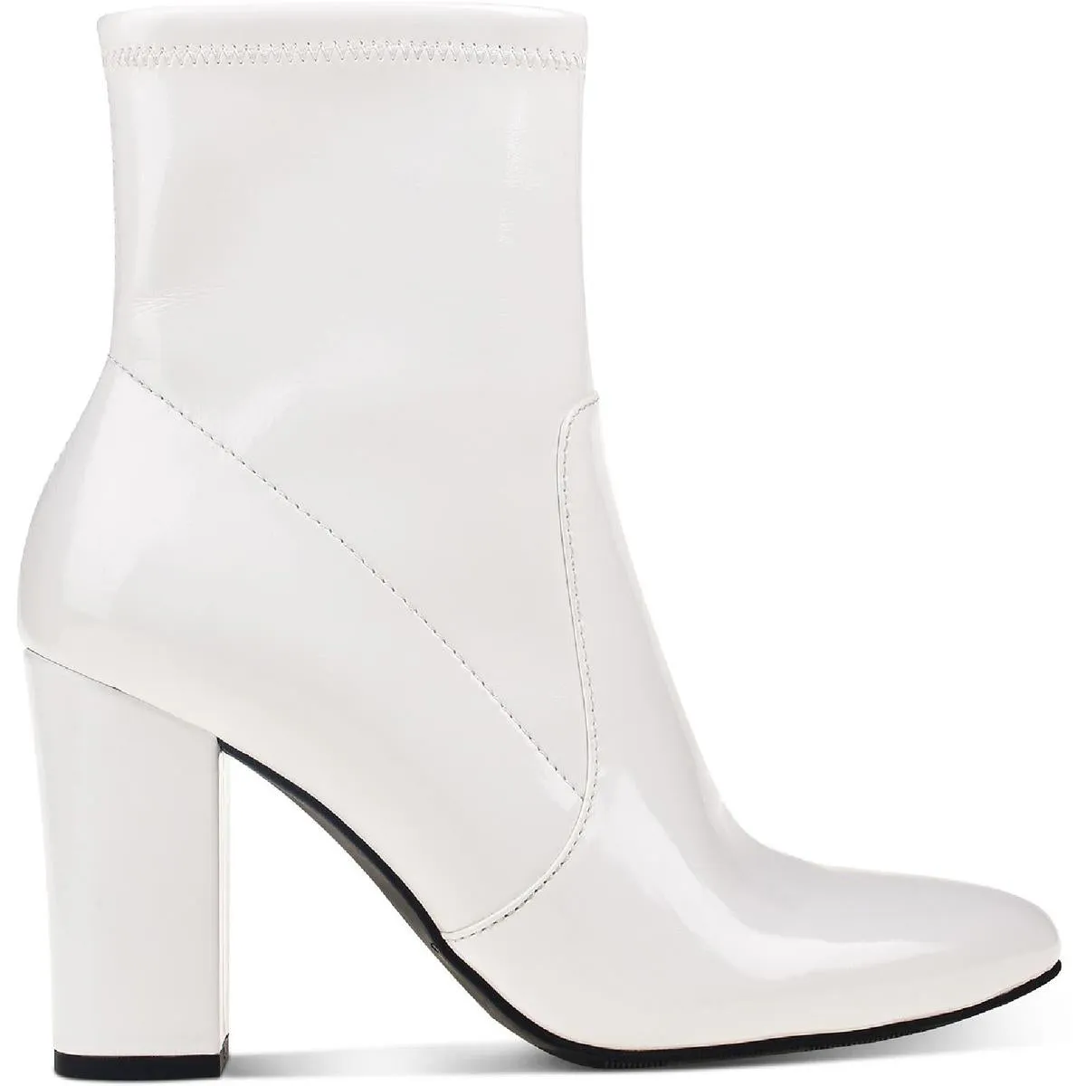 Becci Womens Patent Zipper Booties