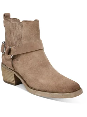 Bellamie Womens Suede Harness Ankle Boots