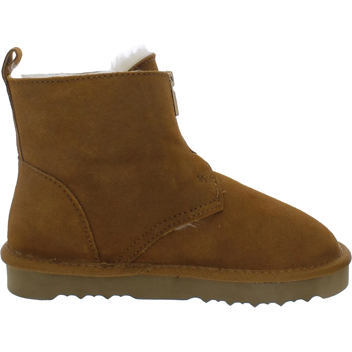 BHFO Womens Faux Leather Front Zipper Ankle Boots