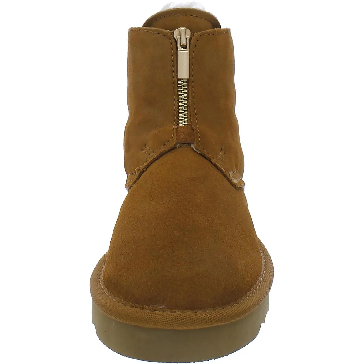 BHFO Womens Faux Leather Front Zipper Ankle Boots