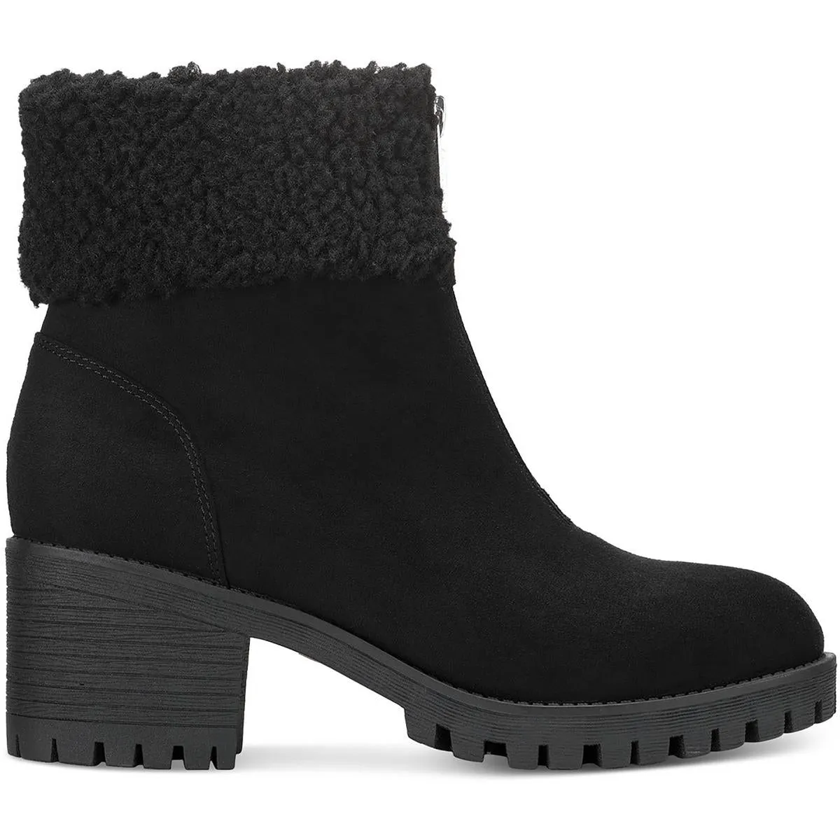 Biancaa Womens Faux Suede Lug Sole Booties