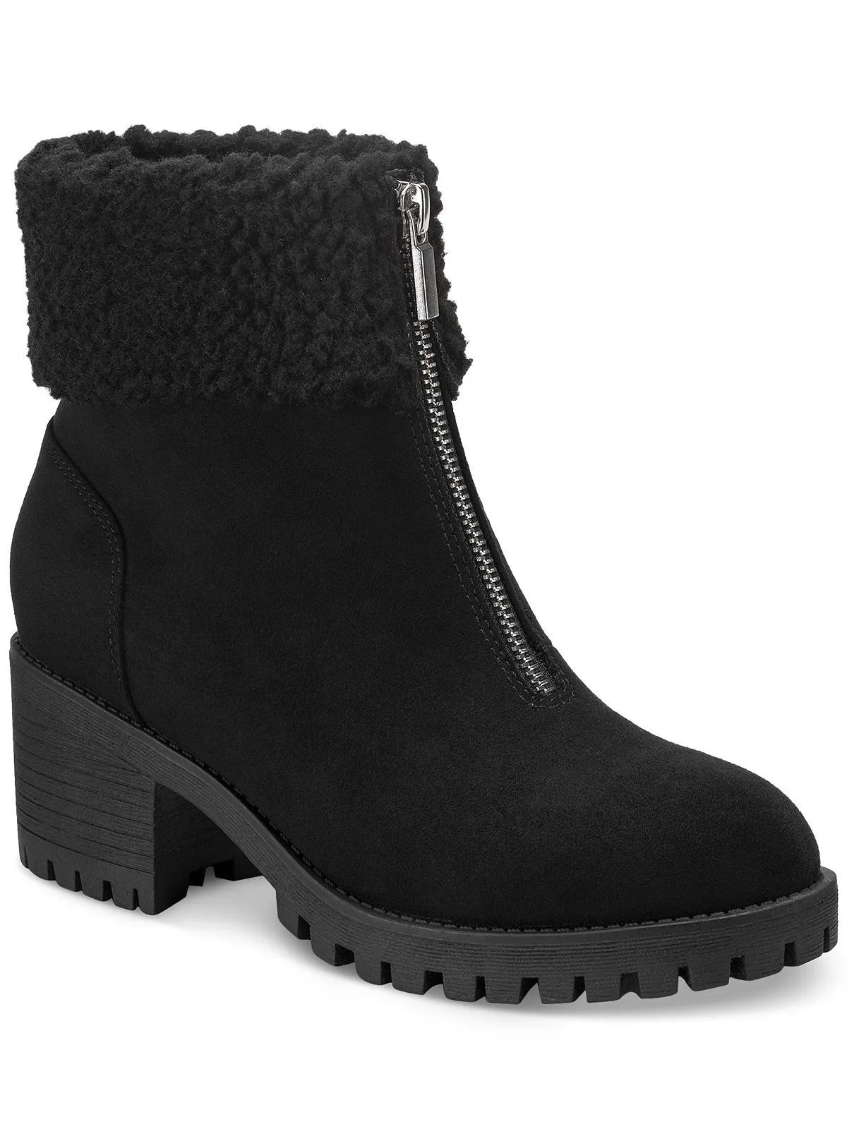 Biancaa Womens Faux Suede Lug Sole Booties