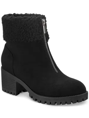 Biancaa Womens Faux Suede Lug Sole Booties