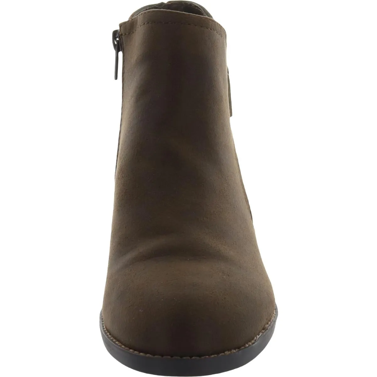 Bobbi Womens Double Zipper Almond Toe Booties