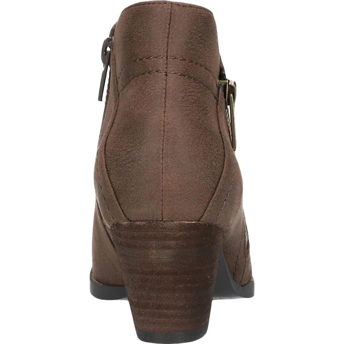 Bobbi Womens Faux Leather Almond Toe Ankle Boots