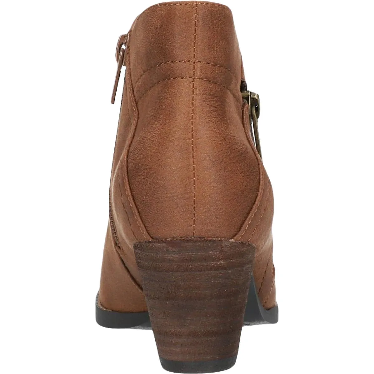 Bobbi Womens Faux Leather Block Heel Booties