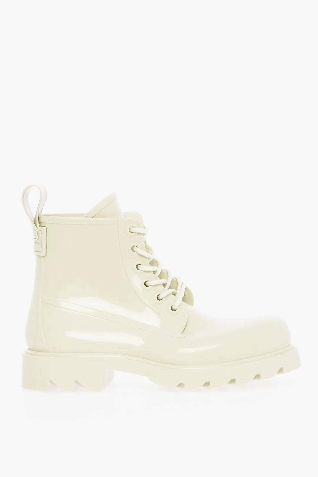 Bottega Veneta Shiny Rubber Ankle Boots With Round Toe