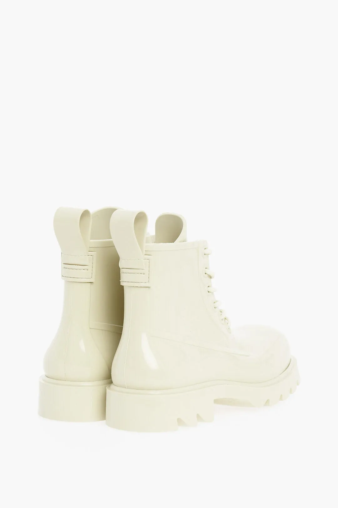 Bottega Veneta Shiny Rubber Ankle Boots With Round Toe