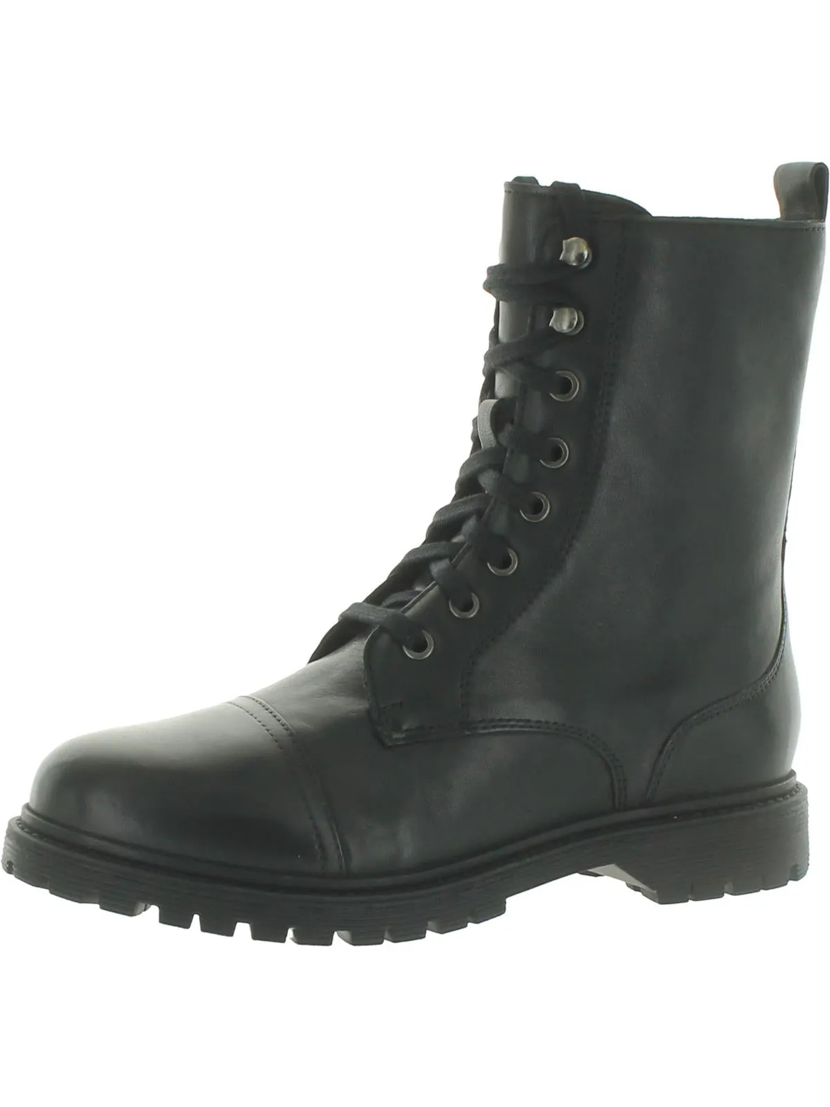 Bruna Womens Leather Ankle Combat & Lace-up Boots