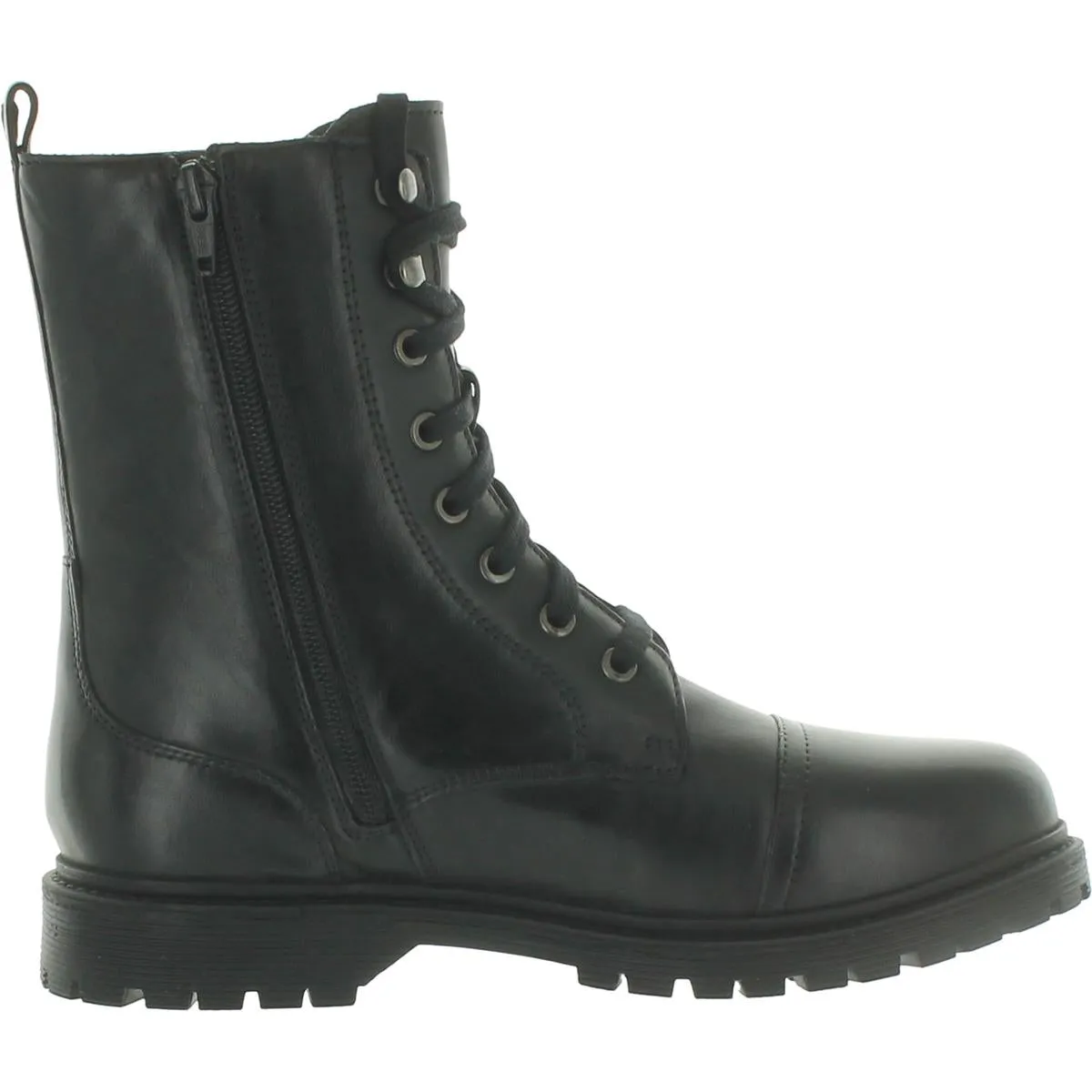 Bruna Womens Leather Ankle Combat & Lace-up Boots