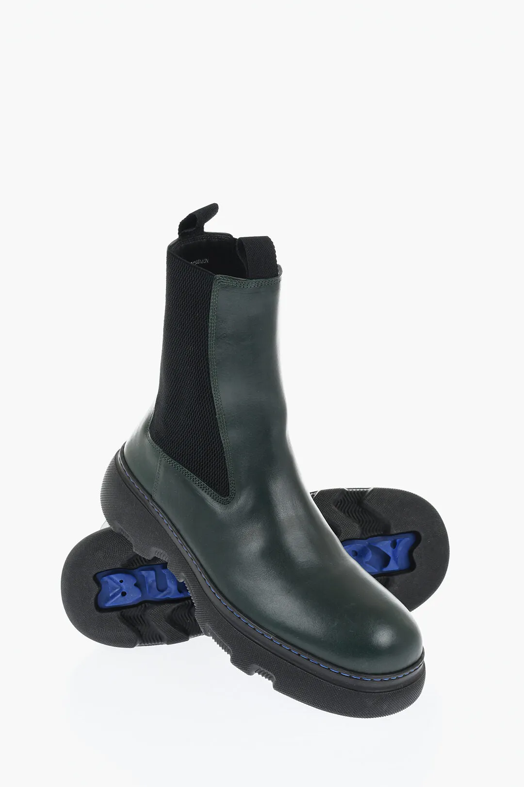 Burberry Leather Chelsea Boots With Chunky Sole