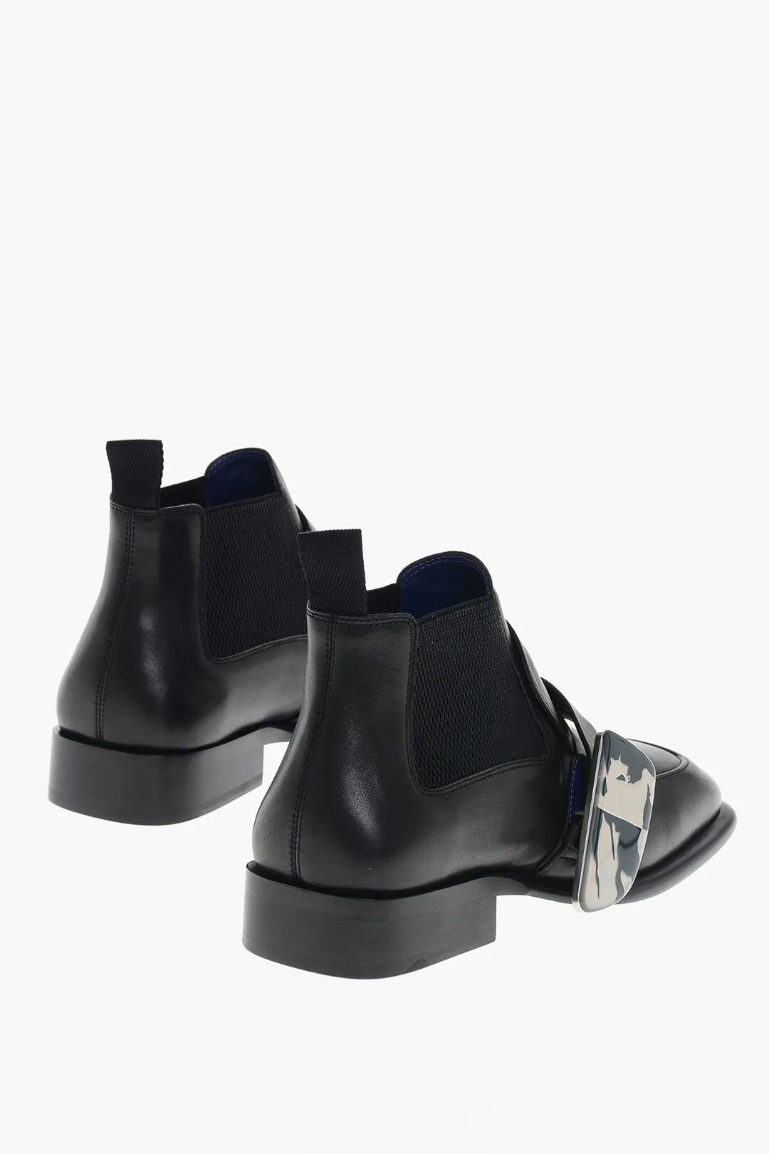 Burberry Leather Chelsea Boots With Edk Buckle