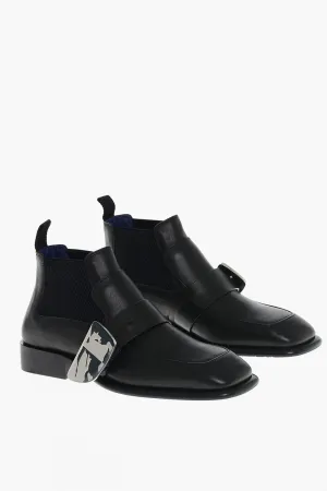 Burberry Leather Chelsea Boots With Edk Buckle