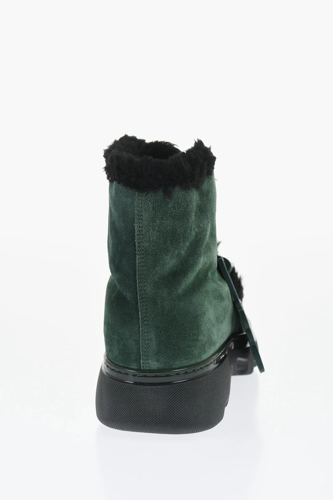 Burberry Suede Chugga Ankle Boots With Real Fur Inner