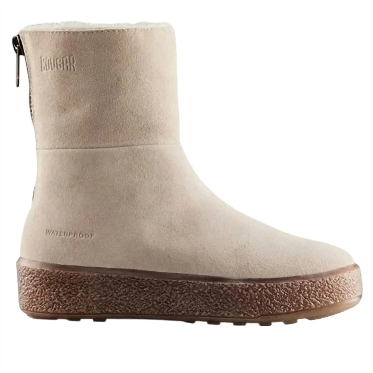 Button Waterproof Bootie In Mushroom Suede