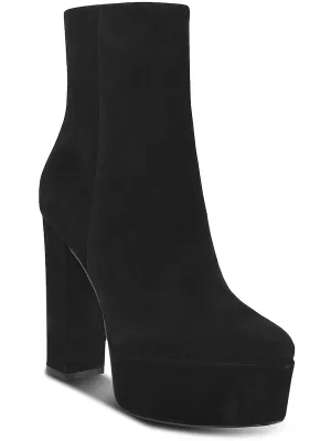 Caled Womens Faux Suede Platform Booties