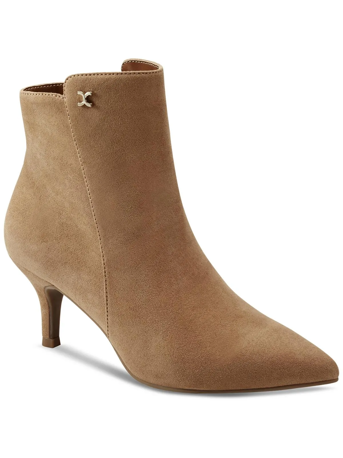 Carminee Womens Faux Suede Pointed Toe Booties