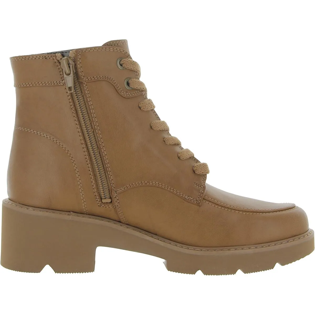 Catherine Womens Faux Leather Block Heel Ankle Boots