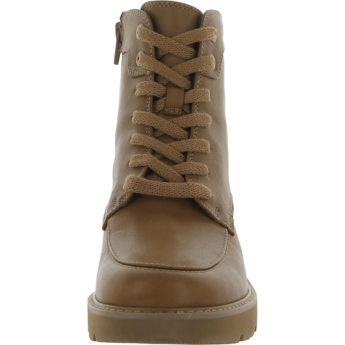 Catherine Womens Faux Leather Block Heel Ankle Boots
