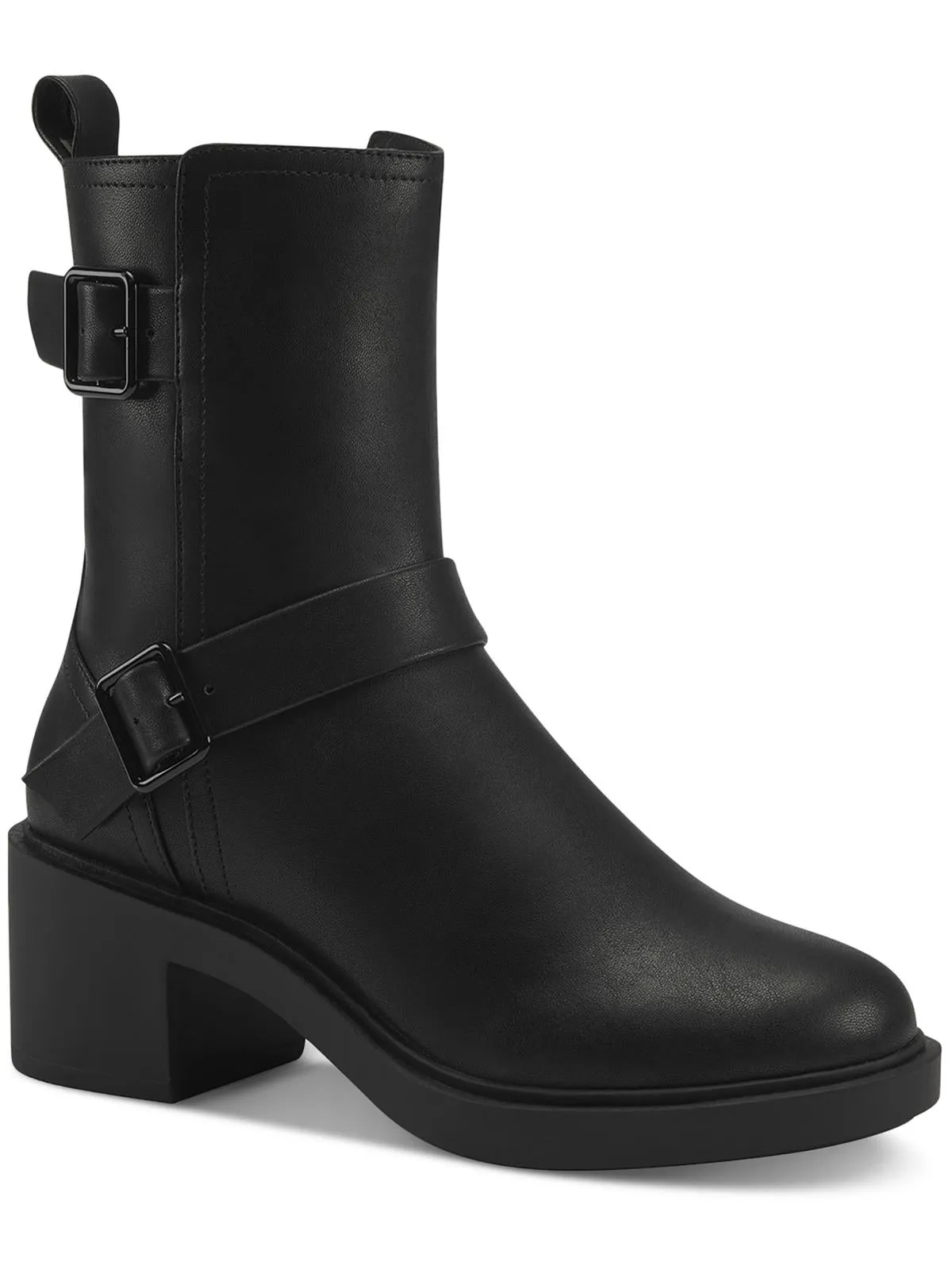Chantal Womens Faux Leather Ankle Booties