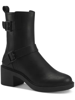 Chantal Womens Faux Leather Ankle Booties
