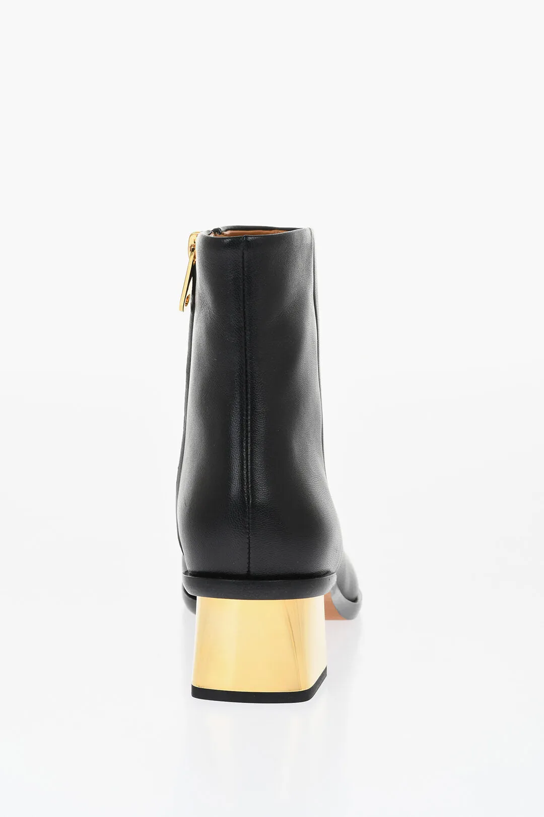 Chloe Leather Booties With Metallica Effect Heel 5 Cm