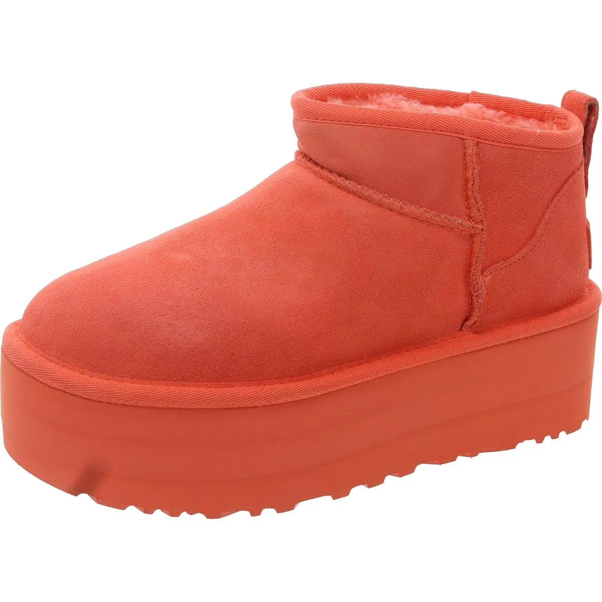 Classic Ultra Mini Platform Womens Suede Sherpa Ankle Boots