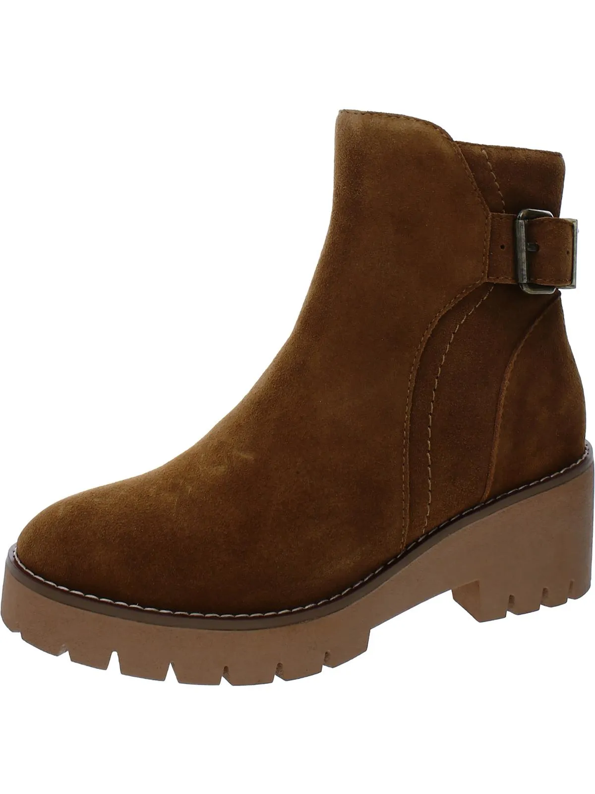 Desiree  Womens Zipper Suede Booties