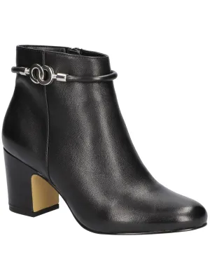 Diaz Womens Decorative Strap Ankle Boot Block Heels