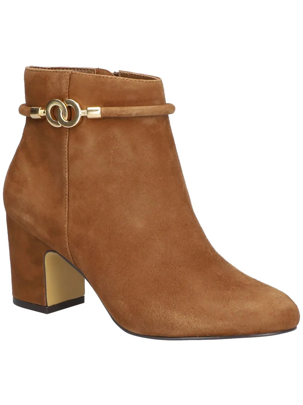 Diaz Womens Decorative Strap Ankle Boot Block Heels