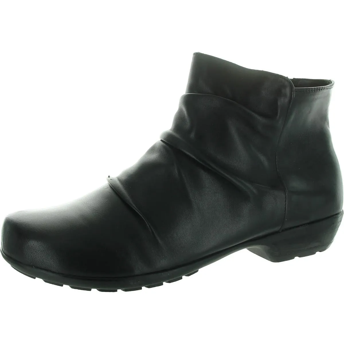 Esme Womens Leather Ruched Booties