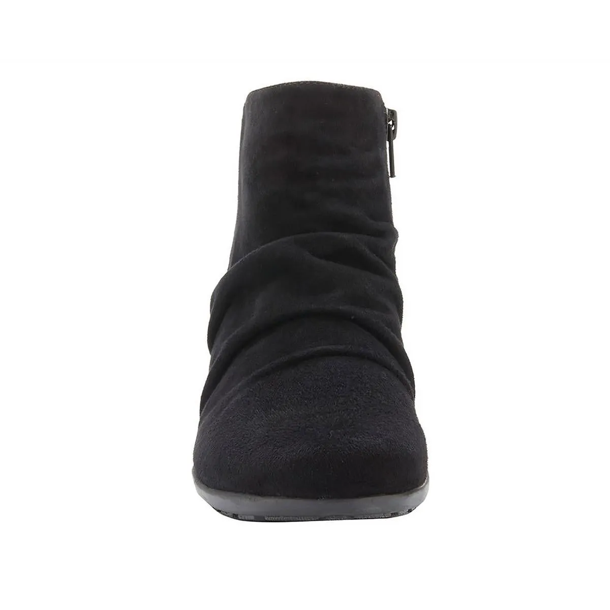 Esme Womens Leather Ruched Booties