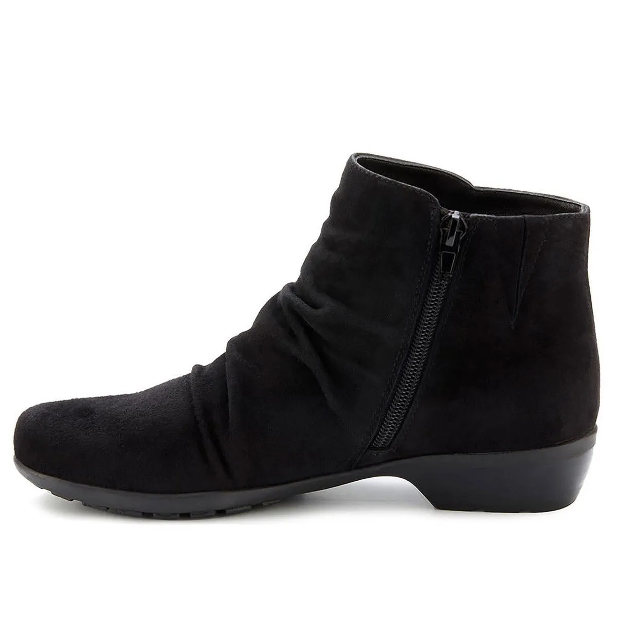 Esme Womens Leather Ruched Booties