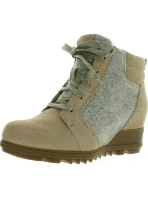Evie Womens Suede Lace Up Ankle Boots
