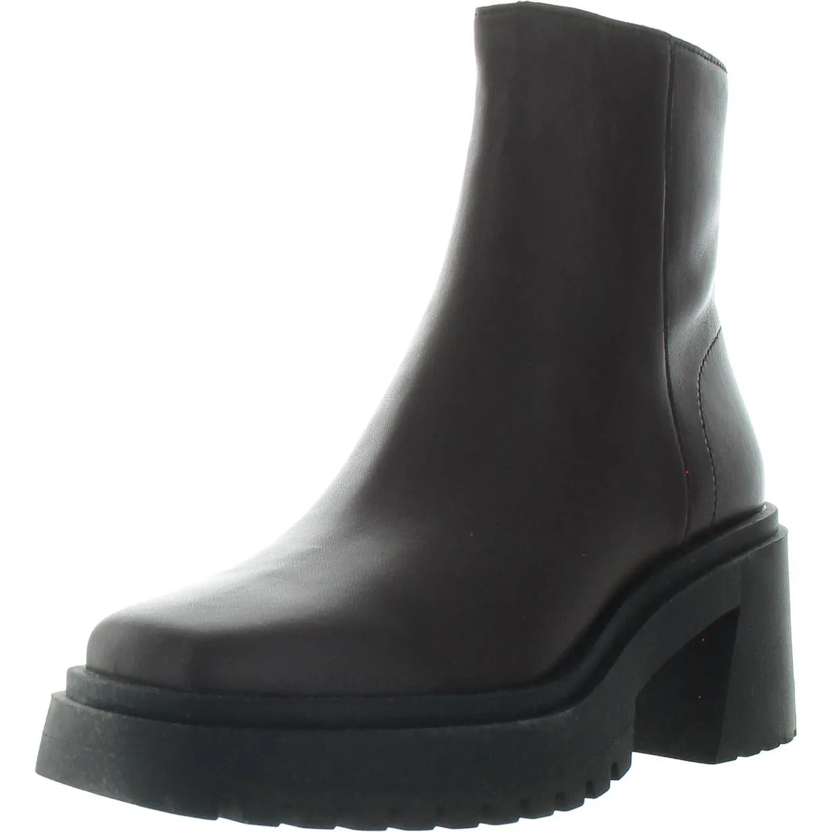 Fella Womens Leather Lug Sole Ankle Boots
