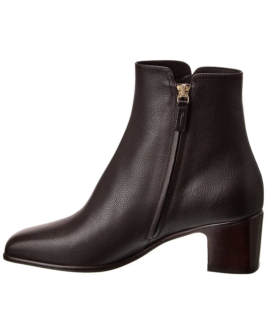 Ferragamo Cassaro Leather Bootie