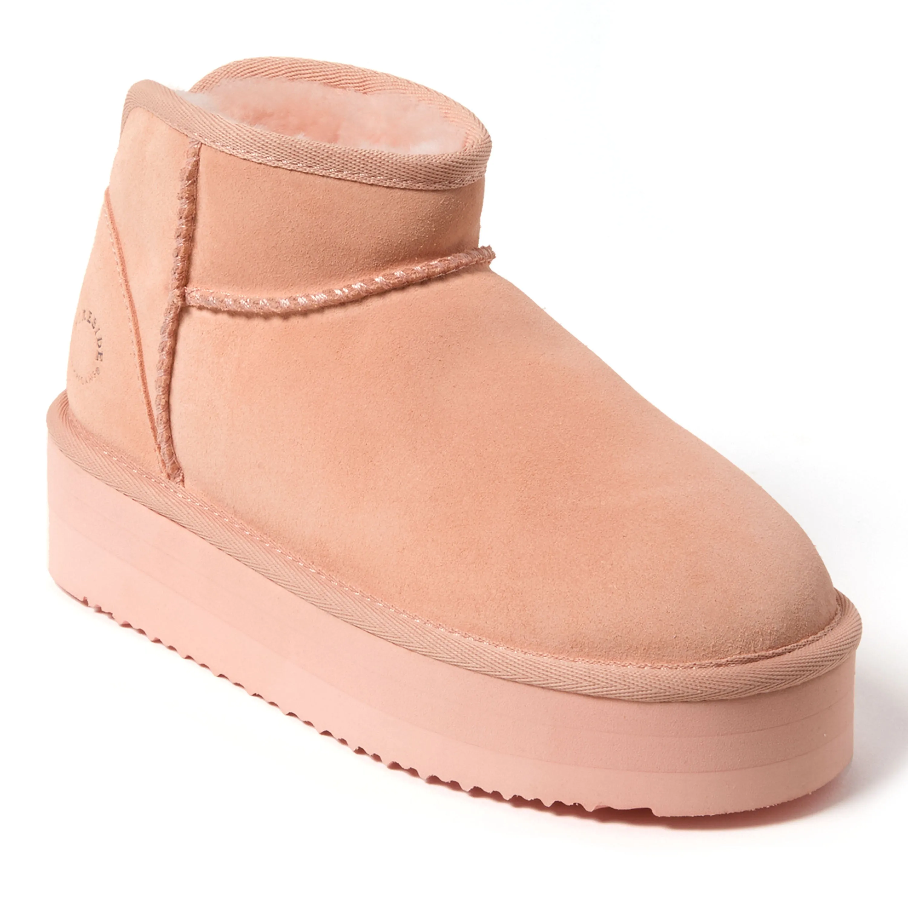 Fireside by Dearfoams Women's Kingston Genuine Shearling Platform Bootie